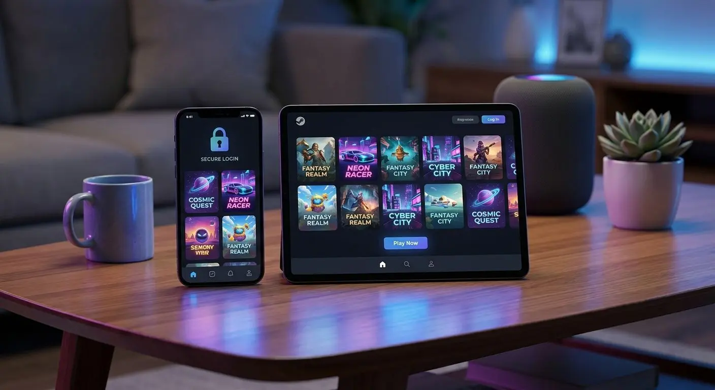 PlayOJO Mobile Experience on iOS and Android Mobile interface shown on smartphone and tablet devices